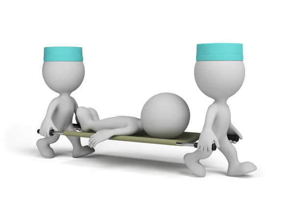 两个医生带着一个病人躺在担架上图片下载