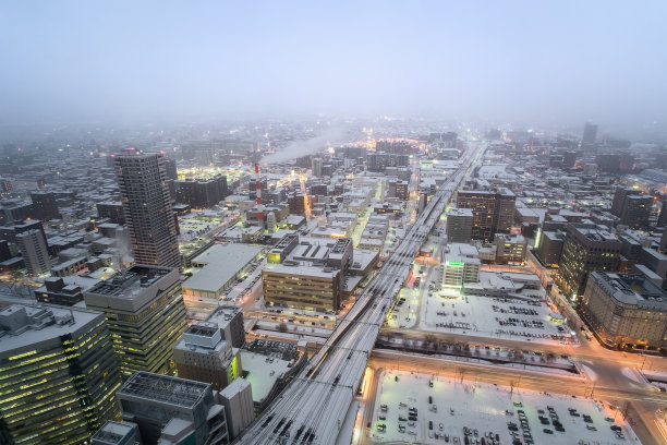 札幌市景在雾天图片下载