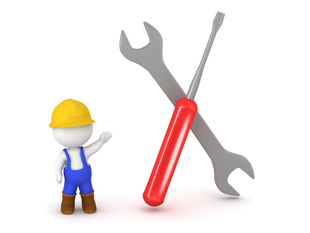 3D角色穿着工装裤显示扳手和螺丝刀图片下载
