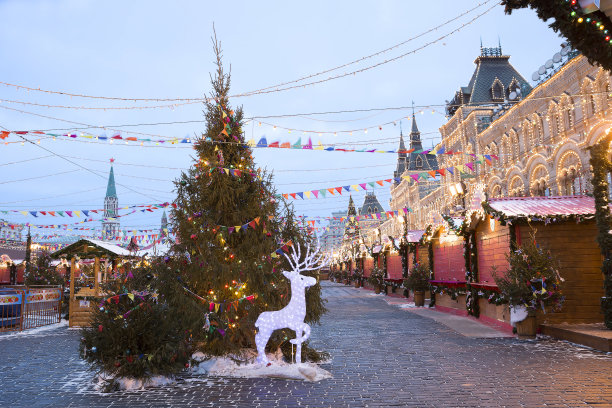 莫斯科红场上的新年。图片下载
