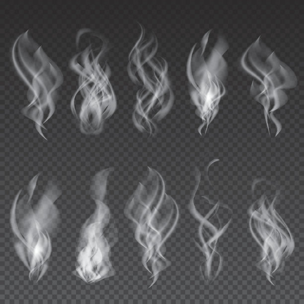 烟雾设置隔离透明背景。图片下载