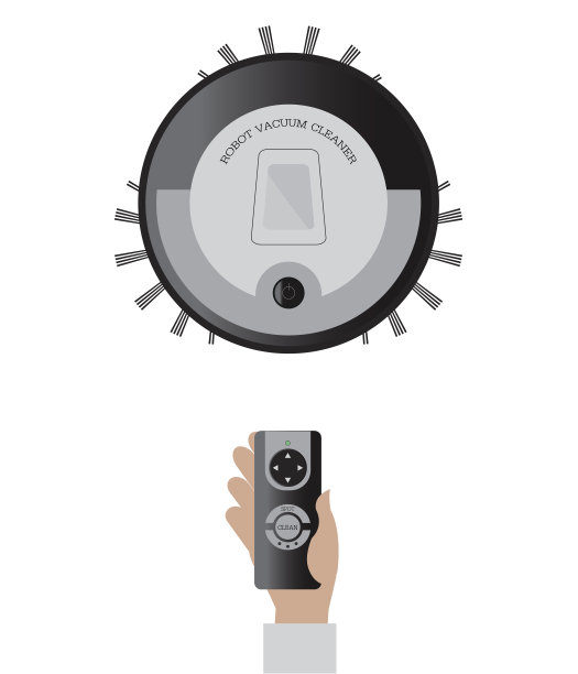 遥控机器人真空吸尘器。图片下载