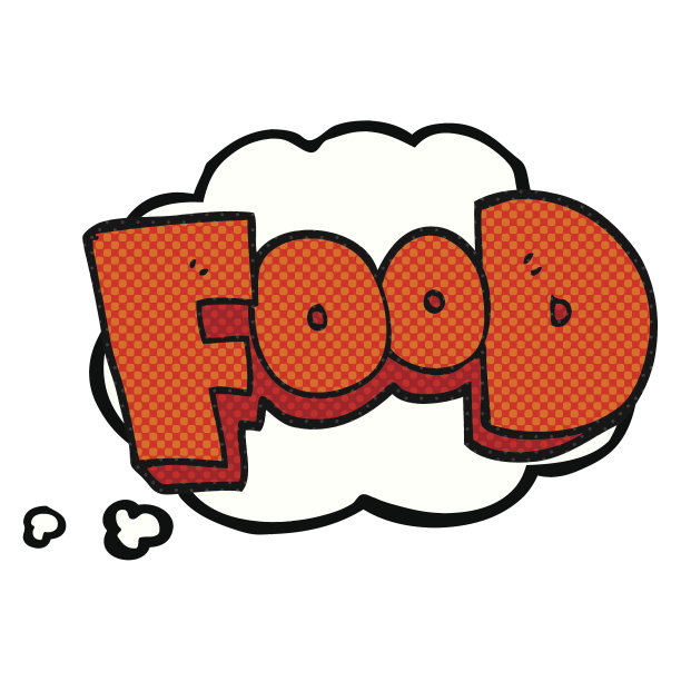 思想泡泡卡通字食品图片下载