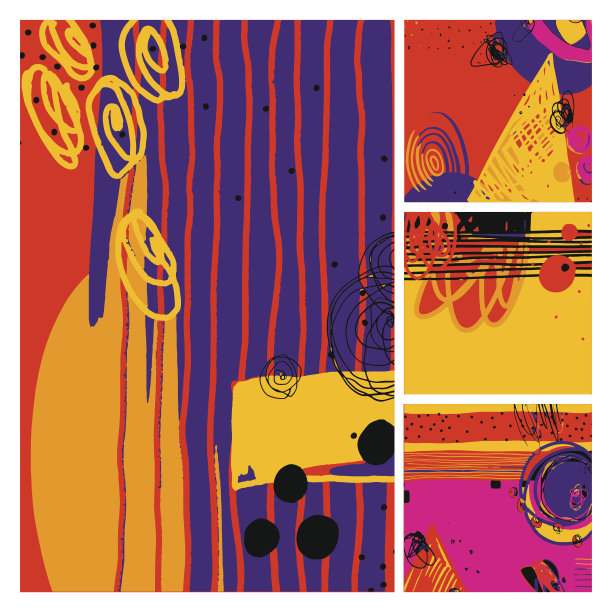 集现代抽象当代绘画在时髦的潮人图片下载