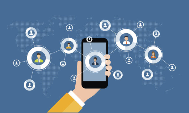 商业数字营销在线连接移动素材图片