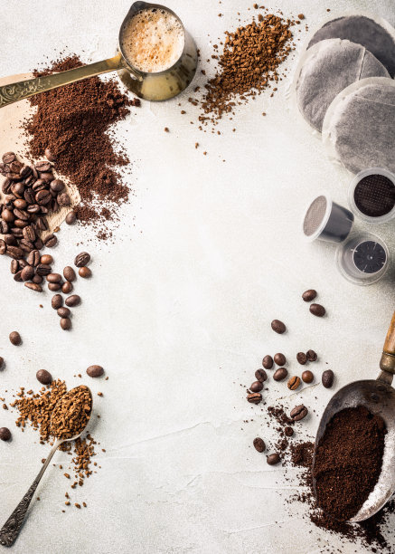 背景与什锦咖啡素材图片