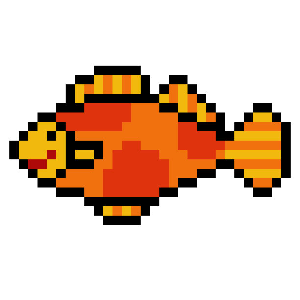 插图设计像素艺术鱼图片下载