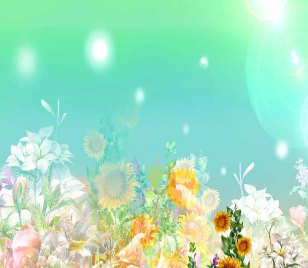 抽象彩色花卉水彩画。春天五彩缤纷的图片下载