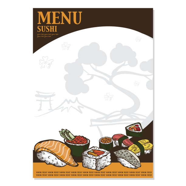 菜单日本食物绘图图形设计对象模板图片下载