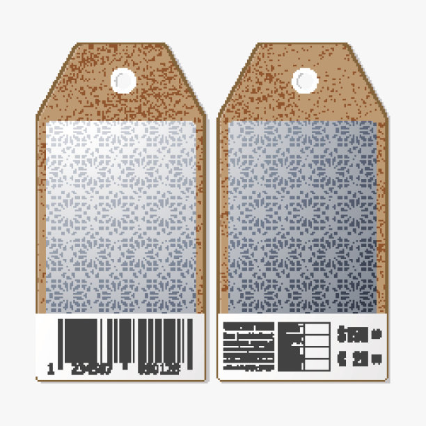 标签两面设计，带条形码的硬纸板销售标签图片下载