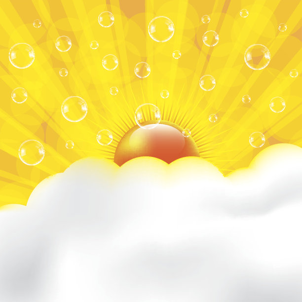 美丽的阳光在橙色的背景云图片下载