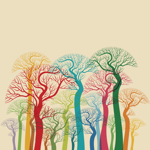 秋季抽象林木林图片下载