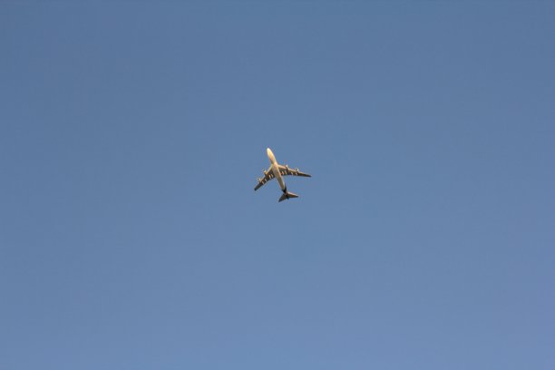 蓝天下的高空飞机图片下载