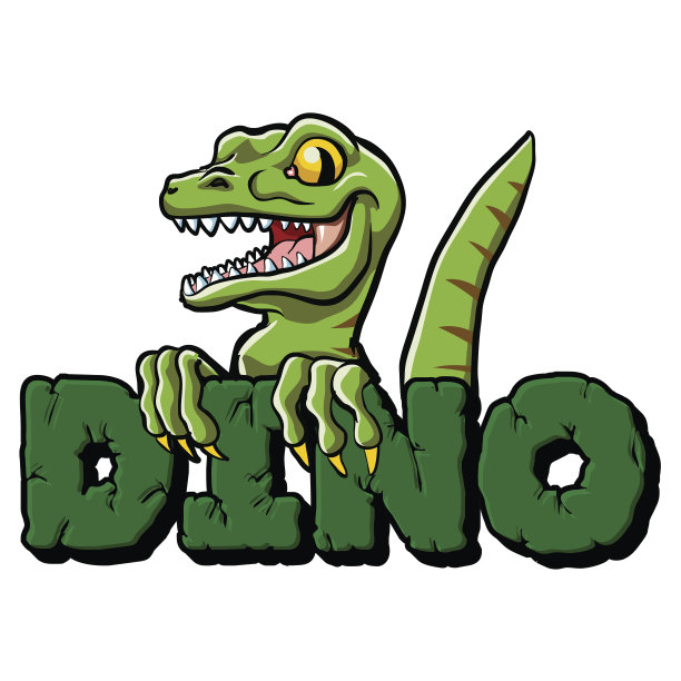 可爱的恐龙卡通和字母图片下载