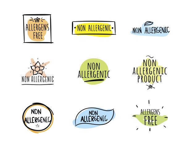 无过敏原，非过敏原载体标签。图片下载