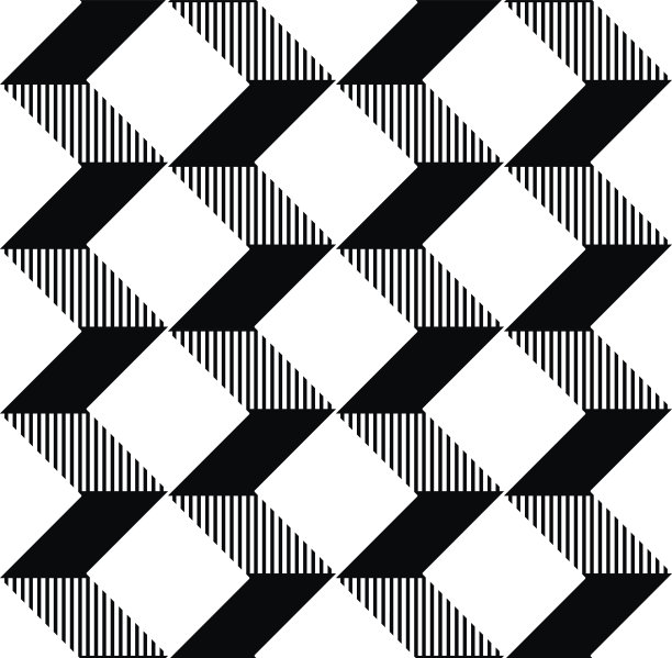 黑白几何无缝图案，抽象背景。图片下载