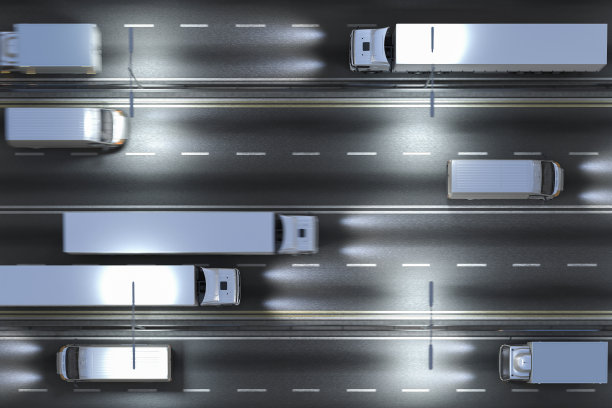 一般交通概念的3D渲染在黎明图片下载