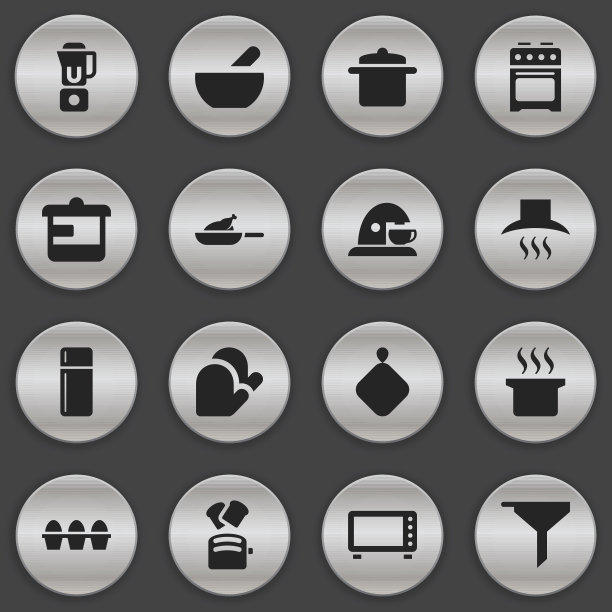 一套16可编辑的餐图标。图片下载