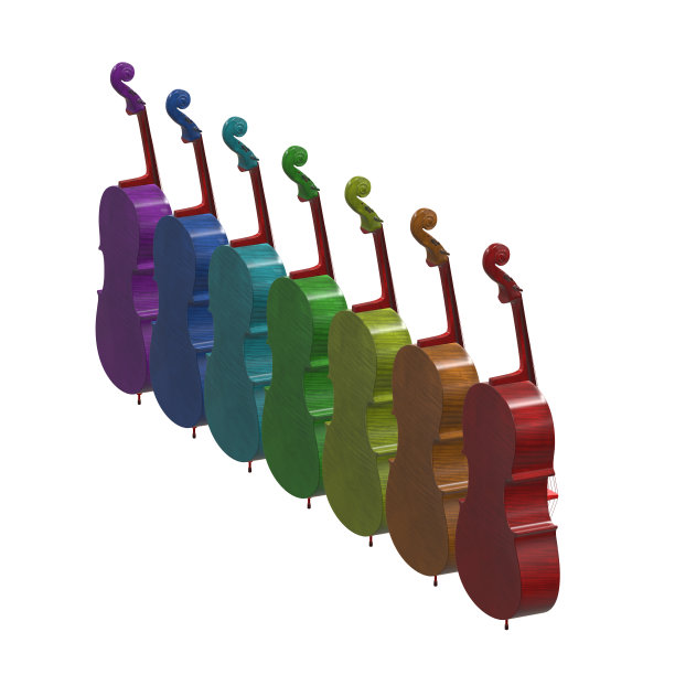 大提琴乐器3d插图图片下载