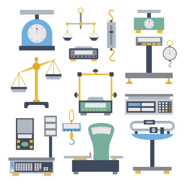 重量测量仪器工具向量图片下载