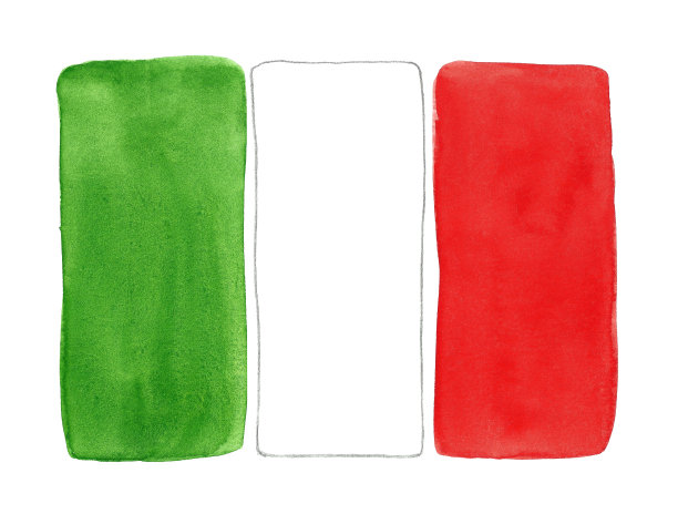 意大利水彩画国旗图片下载