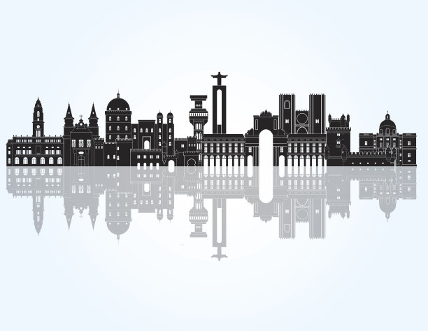 葡萄牙的天际线。矢量图图片下载