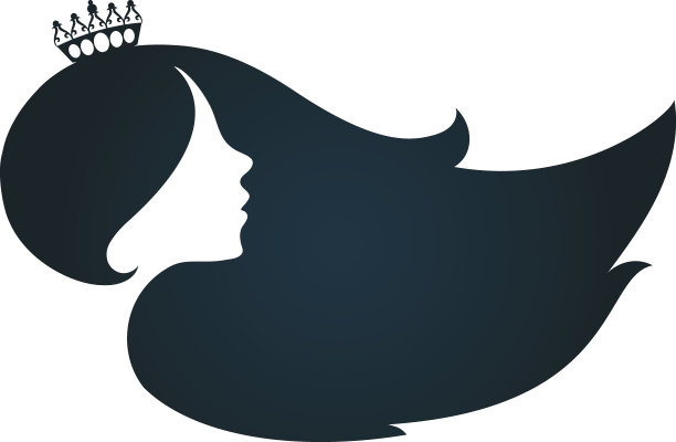 一个头发和皇冠的女孩的侧面图片下载