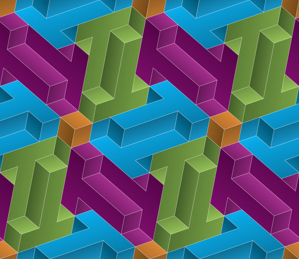 多色等距无缝墙纸图案。图片下载