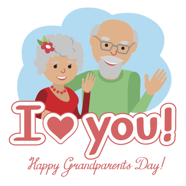 矢量插图。祖父母日快乐。图片下载