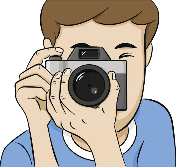 直视摄影师的相机图片下载