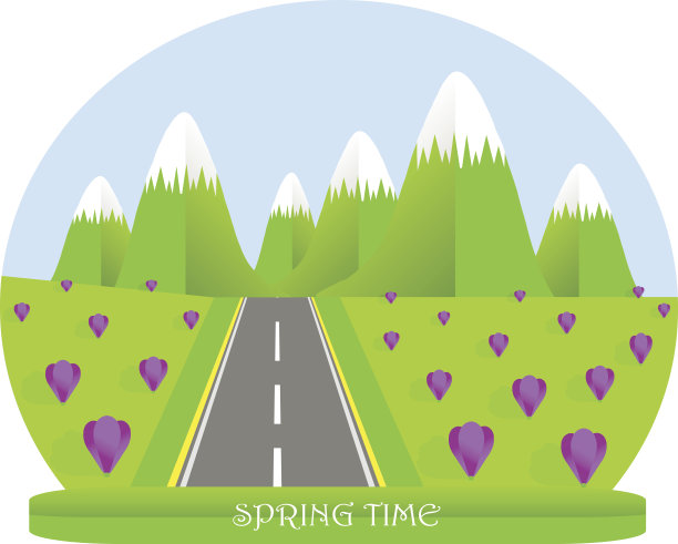 春天山水，青山绿水，藏红花紫图片下载