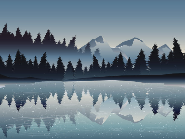 中午的湖泊景观素材图片