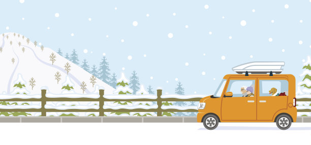 Winter Drive, Senior couple，匿名的图片下载