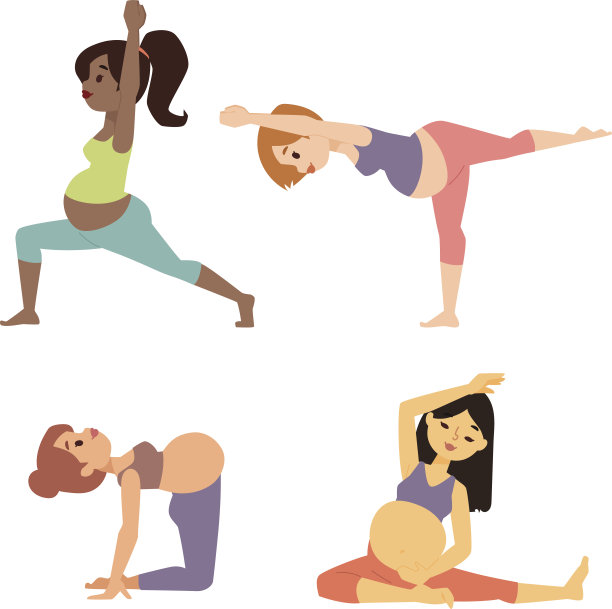 运动风孕妇角色矢量素材素材图片