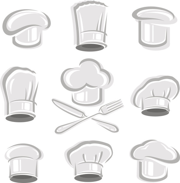 厨师的帽子。向量图片下载
