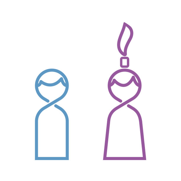 男女矢量细线厕所图标，男女标志图片下载