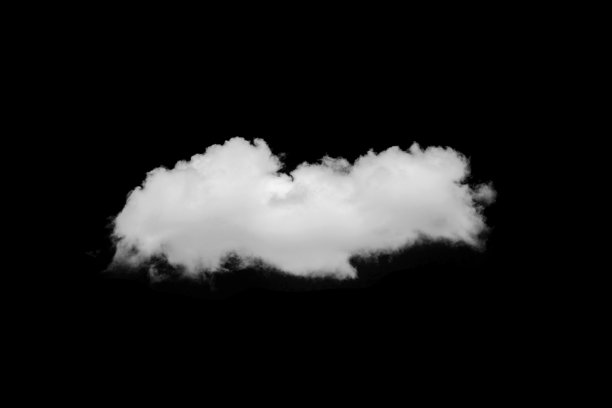 黑色背景上的白云图片下载
