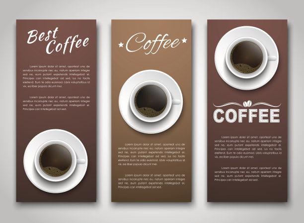 用一杯咖啡来设计咖啡横幅。图片下载