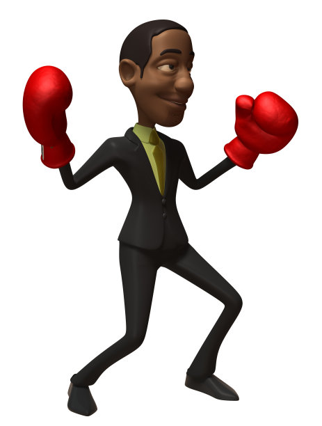 黑色商人拳击图片下载