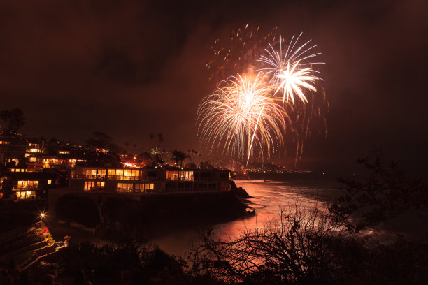 拉古纳海滩烟花图片下载