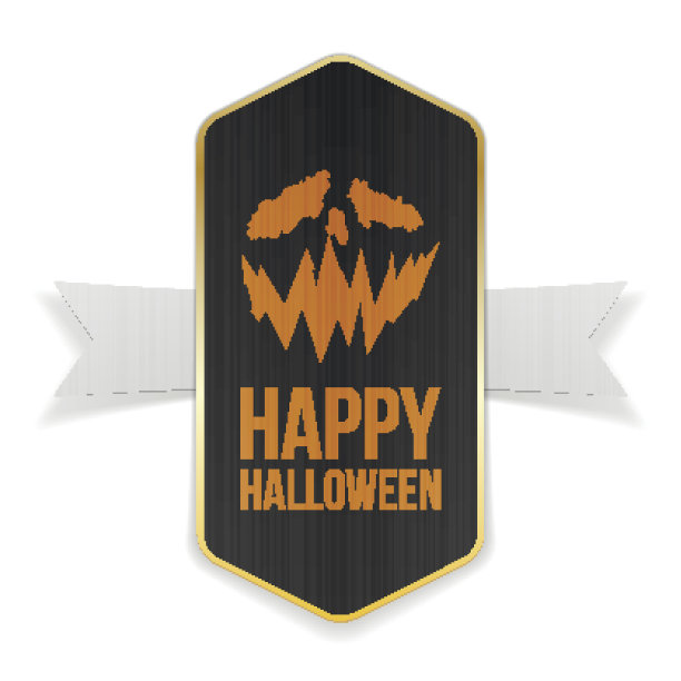 万圣节横幅设计与文字快乐图片下载