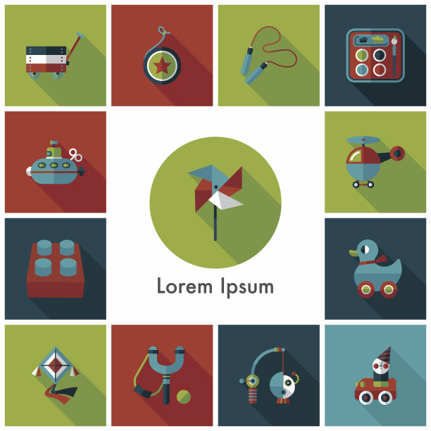 儿童玩具图标集图片下载