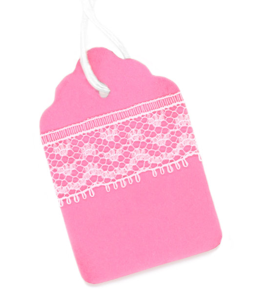 粉色蕾丝标签图片下载