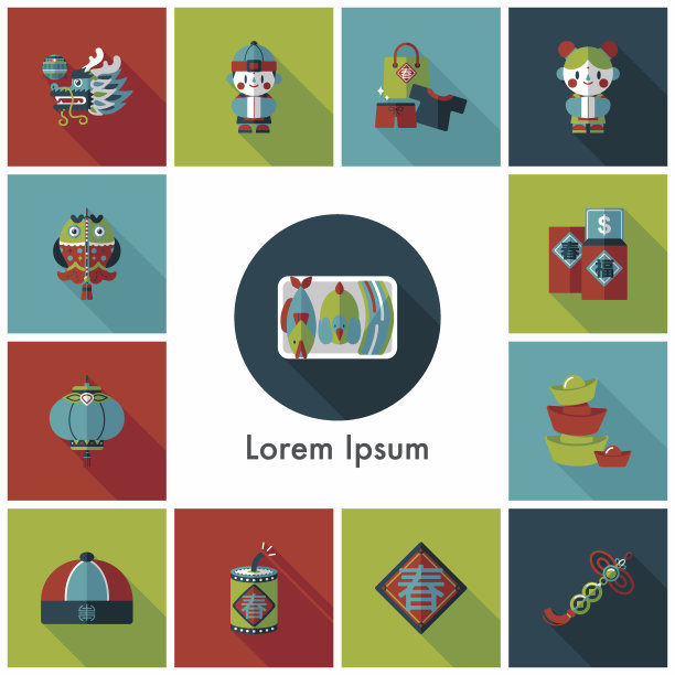 中国新年图标集图片下载