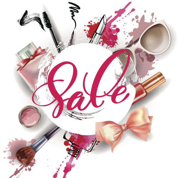 化妆品和时尚背景与化妆艺术家的对象。图片下载