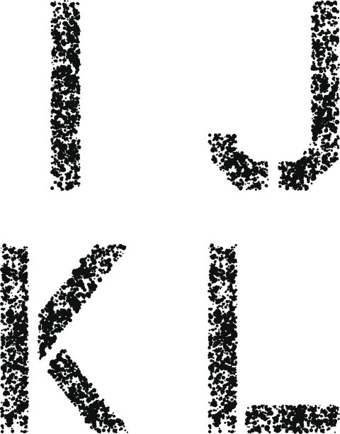 模板角喷字体字母I J K L图片下载