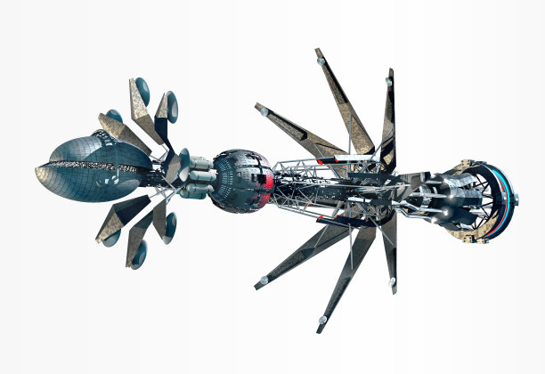 飞船的三维渲染与扭曲驱动器图片下载