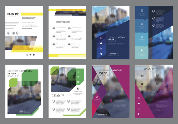 矢量彩色传单设计模板素材图片