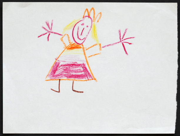 公主。孩子的画。图片下载