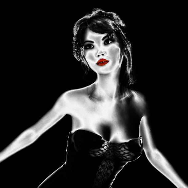 3 d演示;一个有魅力的女人的肖像图片下载